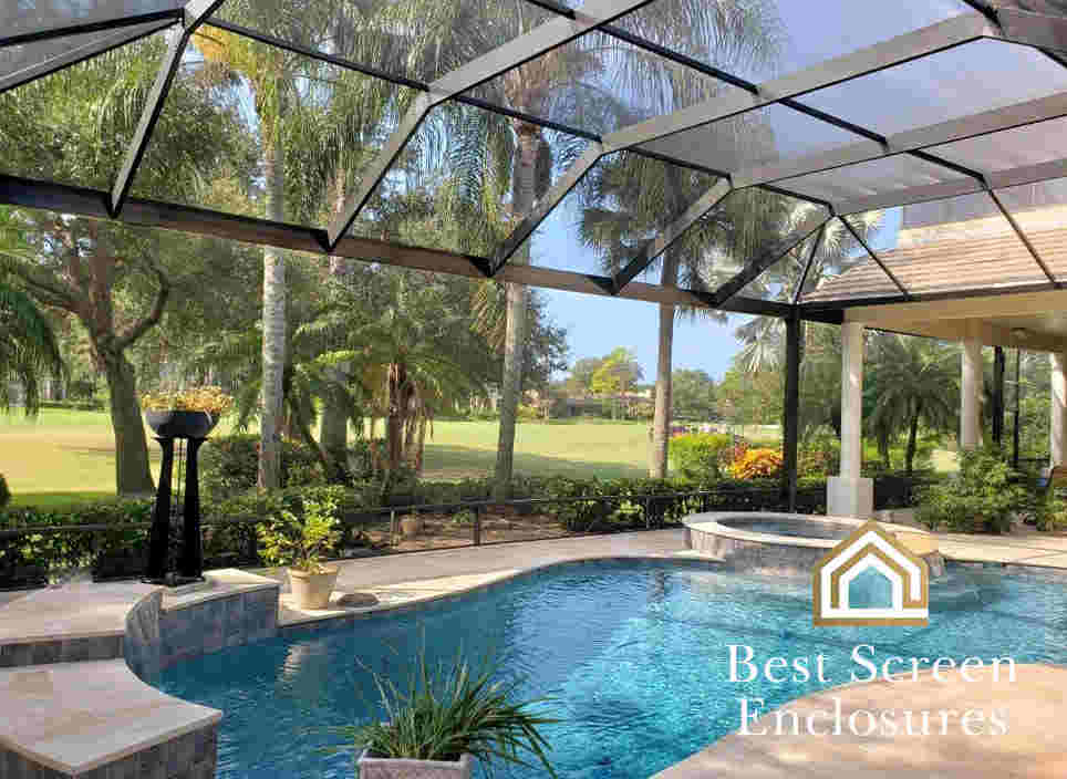 Pool cage installation Weston